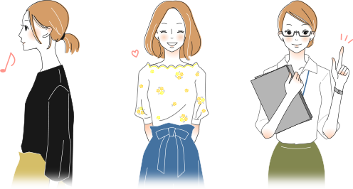 普通の職種の女性たち