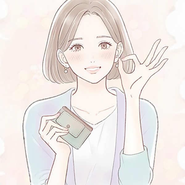 給料日が来て喜ぶ女性のイラスト
